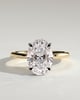Emma  Oval Solitaire with Hidden Halo - 4ct Yellow Gold/White Gold