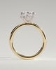 Emma  Oval Solitaire with Hidden Halo - 4ct Yellow Gold/White Gold