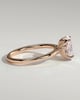 Erica - Oval Claw Solitaire with Petal Gallery, Accent Leaf Detail and Cathedral Setting Engagement Ring - 18k Rose Gold
