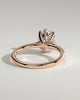 Erica - Oval Claw Solitaire with Petal Gallery, Accent Leaf Detail and Cathedral Setting Engagement Ring - 18k Rose Gold