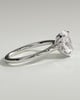 Erica - Oval Claw Solitaire with Petal Gallery, Accent Leaf Detail and Cathedral Setting Engagement Ring - 18k White Gold