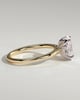 Erica - Oval Claw Solitaire with Petal Gallery, Accent Leaf Detail and Cathedral Setting Engagement Ring - 18k Yellow Gold / 18k White Gold