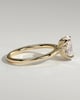 Erica - Oval Claw Solitaire with Petal Gallery, Accent Leaf Detail and Cathedral Setting Engagement Ring - 18k Yellow Gold
