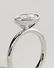 Erin - Bezel Oval East-West Solitaire - 18k White Gold