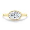 Erin - Bezel Oval East-West Solitaire - 18k Yellow Gold
