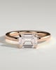 Evelyn  East West Emerald Solitaire - 18k Rose Gold