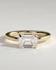Evelyn  East West Emerald Solitaire - 18k Yellow Gold