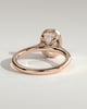 Elongated Cushion Bezel Solitaire with Hidden Halo and Cathedral Setting Engagement Ring - 18k Rose Gold