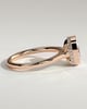 Elongated Cushion Bezel Solitaire with Hidden Halo and Cathedral Setting Engagement Ring - 18k Rose Gold