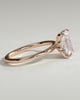 Evie - Radiant Claw Solitaire with Petal Gallery and Accent Leaf Detail Engagement Ring - 18k Rose Gold