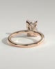 Evie - Radiant Claw Solitaire with Petal Gallery and Accent Leaf Detail Engagement Ring - 18k Rose Gold