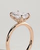 Evie - Radiant Claw Solitaire with Petal Gallery and Accent Leaf Detail Engagement Ring - 18k Rose Gold