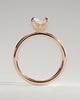 Evie - Radiant Claw Solitaire with Petal Gallery and Accent Leaf Detail Engagement Ring - 18k Rose Gold