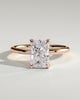 Evie - Radiant Claw Solitaire with Petal Gallery and Accent Leaf Detail Engagement Ring - 18k Rose Gold