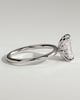 Evie - Radiant Claw Solitaire with Petal Gallery and Accent Leaf Detail Engagement Ring - 18k White Gold