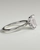 Evie - Radiant Claw Solitaire with Petal Gallery and Accent Leaf Detail Engagement Ring - 18k White Gold