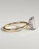 Evie - Radiant Claw Solitaire with Petal Gallery and Accent Leaf Detail Engagement Ring - 18k Yellow Gold / 18k White Gold