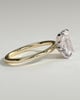 Evie - Radiant Claw Solitaire with Petal Gallery and Accent Leaf Detail Engagement Ring - 18k Yellow Gold / 18k White Gold
