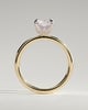 Evie - Radiant Claw Solitaire with Petal Gallery and Accent Leaf Detail Engagement Ring - 18k Yellow Gold / 18k White Gold