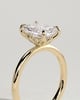 Evie - Radiant Claw Solitaire with Petal Gallery and Accent Leaf Detail Engagement Ring - 18k Yellow Gold