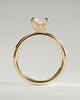 Evie - Radiant Claw Solitaire with Petal Gallery and Accent Leaf Detail Engagement Ring - 18k Yellow Gold