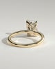 Evie - Radiant Claw Solitaire with Petal Gallery and Accent Leaf Detail Engagement Ring - 18k Yellow Gold