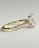 Evie - Radiant Claw Solitaire with Petal Gallery and Accent Leaf Detail Engagement Ring - 18k Yellow Gold