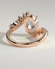 Ezmerelda - Oval Bypass Solitaire with Clustered Accent Stones - 18k Rose Gold