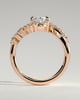 Ezmerelda - Oval Bypass Solitaire with Clustered Accent Stones - 18k Rose Gold