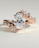 Ezmerelda - Oval Bypass Solitaire with Clustered Accent Stones - 18k Rose Gold