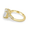 Ezmeralda - Oval Bypass Solitaire with Clustered Accent Stones - 18k Yellow Gold