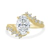 Ezmeralda - Oval Bypass Solitaire with Clustered Accent Stones - 18k Yellow Gold