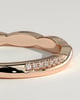 Faith - Two Third Twisted Band with Pave Wedding Ring - 18k Rose Gold