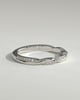 Faith - Two Third Twisted Band with Pave Wedding Ring - 18k White Gold