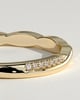 Faith - Two Third Twisted Band with Pave Wedding Ring - 18k Yellow Gold
