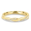Faith - Twisted Wedding Ring with Pav - 18k Yellow Gold