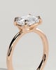Fiona - Elongated Cushion 4 Claw Solitaire with East West Setting and Raised Basket Gallery Engagement Ring - 18k Rose Gold