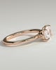Fiona - Elongated Cushion 4 Claw Solitaire with East West Setting and Raised Basket Gallery Engagement Ring - 18k Rose Gold