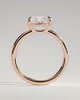 Fiona - Elongated Cushion 4 Claw Solitaire with East West Setting and Raised Basket Gallery Engagement Ring - 18k Rose Gold