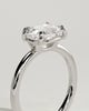 Fiona - Elongated Cushion 4 Claw Solitaire with East West Setting and Raised Basket Gallery Engagement Ring - 18k White Gold