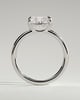Fiona - Elongated Cushion 4 Claw Solitaire with East West Setting and Raised Basket Gallery Engagement Ring - 18k White Gold