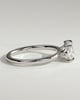 Fiona - Elongated Cushion 4 Claw Solitaire with East West Setting and Raised Basket Gallery Engagement Ring - 18k White Gold
