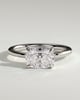 Fiona - Elongated Cushion 4 Claw Solitaire with East West Setting and Raised Basket Gallery Engagement Ring - 18k White Gold