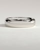 Franca - Marquise Hammer Set Cigar Band Wedding Ring - 18k White Gold