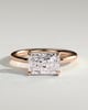 Francene - East West Radiant Solitaire with Hidden Halo - 18k Rose Gold