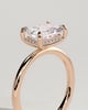 Francene - East West Radiant Solitaire with Hidden Halo - 18k Rose Gold
