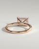 Francene - East West Radiant Solitaire with Hidden Halo - 18k Rose Gold