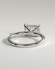 Francene - East West Radiant Solitaire with Hidden Halo - 18k White Gold