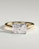 Francene - East West Radiant Solitaire with Hidden Halo - 18k Yellow Gold / 18k White Gold