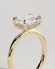 Francene - East West Radiant Solitaire with Hidden Halo - 18k Yellow Gold
